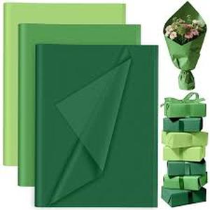 lot 2329 image: PLULON 60 Sheets Green Tissue Paper Bulk, Green Tissue Paper Sheets for Gift Bags for Saint Patricks Day Gift Wrapping Birthday Wedding Holiday Flower
