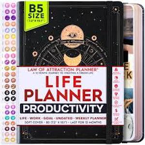 lot 2337 image: Deluxe 2026 Planner Weekly and Monthly  Law of Attraction Planner with Productivity App  12-Month for Productivity, Gratitude & Goal Setting  Includes Foldable Vision Board, Gift Box & Stickers