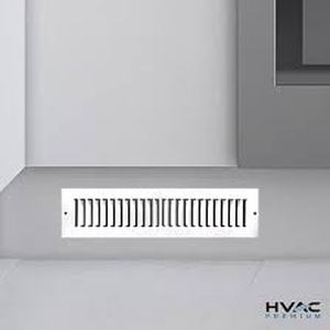 lot 2345 image: 2x12 Return Air Vent Cover Grille for Toe Kick Duct Opening - Register Vent Grill by HVAC Premium - White - Overall Size 3.5 x 13.5