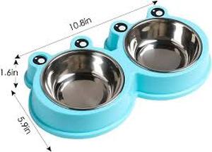 lot 2347 image: Skrtuan Double Dog Cat Bowls Premium Stainless Steel Pet Bowls with No-Slip Stainless Steel Cute Modeling Pet Food Water for Feeder Dogs Cats Rabbit and Pets