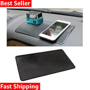 lot 2357 image: Car Dashboard Anti-Slip Rubber Pad, 10.6x 5.9 Universal Non-Slip Car Magic Dashboard Sticky Adhesive Mat for Phones Sunglasses Keys Electronic Devices and More Use (BlackGrid)