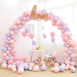 lot 3459 image: Chamvis Balloon Arch Kit, 9FT Height & 10FT Width Adjustable Balloon Arch Stand Frame Garland Stand Wedding Baby Shower Birthday Photo Backdrop