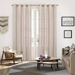lot 4011 image: YoungsTex Linen Curtains 80 Inches Length 2 Panels for Living Room, Semi Sheer Drapes with Bronze Grommet Light Filtering for Living Room Bedroom Rustic Farmhouse Lightweight, 52 x 80 Inch