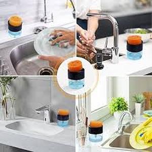 lot 4016 image: OENUASG Soap Dispenser & Sponge Holder Compatible with Scrub Daddy Sponges - Kitchen Sink Pump Dispenser, Instant Refill, White
