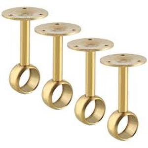lot 4021 image: Alise 1 Dia Curtain Rod Holder Bracket with Adjusting Set Screw,Stainless Steel Closet Rod Holders Wall Mount,Ceiling Mounted Shower Curtain Rods Brackets for Bathroom Curtain,Gold Finish,4 Pcs
