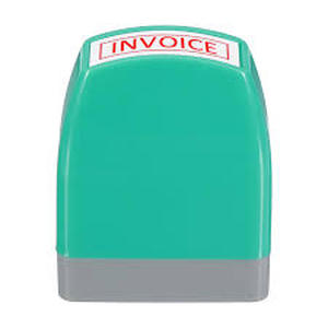 lot 4022 image: PATIKIL Invoice Notice Stamp Self Inking, Red Ink Refillable Office Business Stamp Pre Inked Stamper, Green