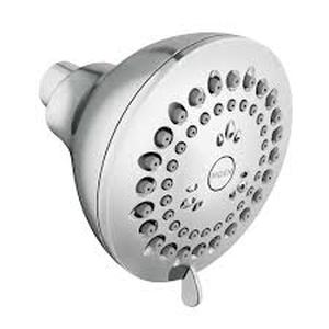 lot 4023 image: Moen Adler Chrome 3.5-Inch 4-Function Showerhead with various High-Pressure Options, Pressure Boosting Shower Head, 23026