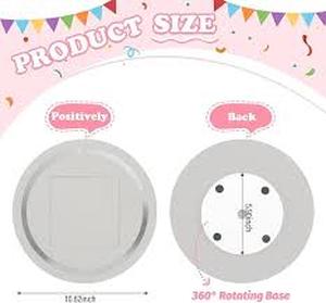 lot 4028 image: RZYLKA 360° Round Turntable for Tonies Box 12 Organizer Storage Shelf, Magnetic Stand Holder for Toniebox Player Tonies Figures, Display Collection 1015 Tonie Box Characters (Gray)