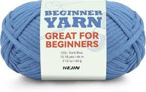 lot 4039 image: 60g Sea Blue Yarn for Crocheting and Knitting66m (72yds) Cotton Yarn for Beginners with Easy-to-See StitchesWorsted-Weight Medium #4Cotton-Nylon Blend Yarn for Beginners Crochet Kit Making