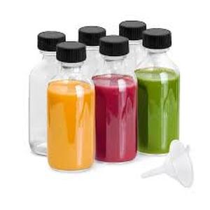 lot 4060 image: 6Pack 2oz Glass Shot Bottles with Caps and Funnels, Boston Round Glass Bottles, Leakage-Proof Ginger Shots Bottles, Wellness Shot Glass Bottles, Suitable for DIY Essential Oils, Juice, Whiskey