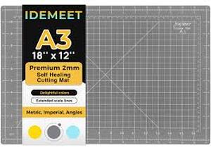 lot 4065 image: Premium Self Healing Cutting Mat 18 x 12, A3 Non-slip Sewing Mat for Quilting, 5-Ply Rotary Cutting Board Double-Sided for Crafts Cutting Fabric Scrapbooking Modeling Projects, Anthracite Gray