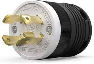 lot 4073 image: Podoy NEMA L14-30P Locking Plug for Generator, 30 Amp, 125250V 3-Pole 4-Wire Twist Lock Male Plug, Industrial Grade Heavy Duty, UL Listed