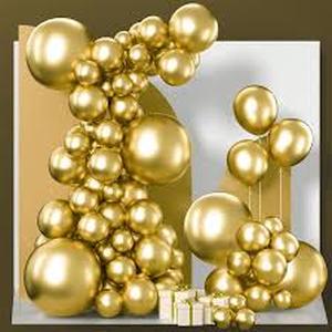 lot 4076 image: PartyWoo Gold Balloons 130pcs Different Sizes of 18 12 10 5 Inch Gold Balloon Arch Kit Garland for Birthday Wedding Anniversary Baby Shower Graduation Retirement Casino Party Decorations Gold-G101