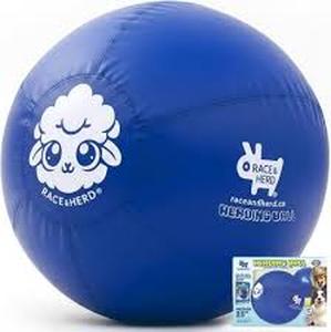 lot 4077 image: BurgeonNest 25 Herding Ball for Dogs, Herding Ball for Australian Shepherds, Cattle, Border Collies & MediumLarge Breeds, Outdoor DogHorse Toys Includes Electric Pump for Quick Inflation-Blue