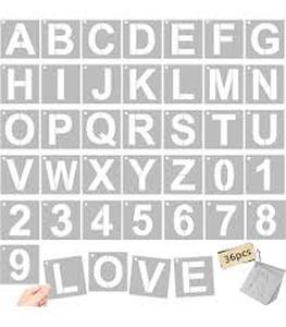 lot 4082 image: Affrolling 144 Pcs Letter and Number Stencils 4 Sizes Alphabet Number Templates Reusable Plastic Stencils for Painting on Wood, Walls, Signs(3,4,5,6 Inch,Regular)