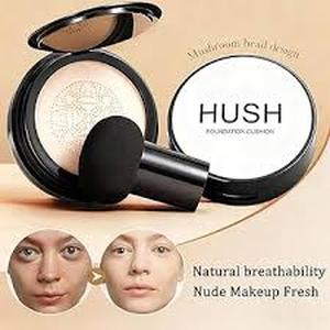 lot 4095 image: Hush Foundation for Mature Skin �� Mushroom Head Air Cushion CC Cream BB Foundation, Warm Natural Shade for Light to Medium Complexions, Long-Lasting Full Coverage Makeup Concealer