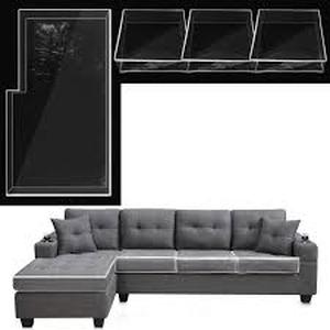 lot 5494 image: Barydat 4 Pcs Plastic Sofa Seat Cushion Covers L Shaped plastic bags