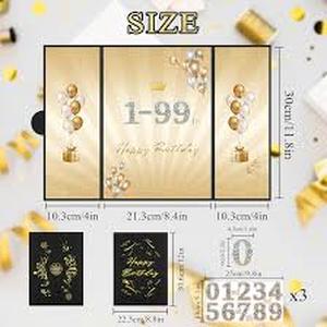 lot 6288 image: Pranski Black Gold 1st-99th Happy Birthday Party Decorations 18x12 Birthday Guest Book for Men Women Suitable for All Ages Birthday Gifts Birthday Card