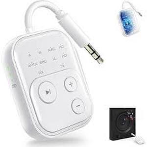 lot 6290 image: LOCCESS Airplane Bluetooth Adapter for Headphone Earphone, Bluetooth Audio Transmitter for TV, Transmitter Receiver 2 in 1 Dongle Work wih 3.5mm AUX Jacks for Speaker, Car, Gym