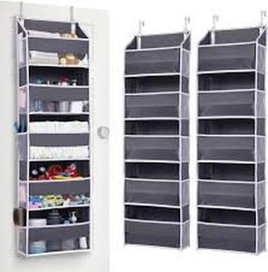 lot 6303 image: ULG 2 Pack 5-tier Over the Door Organizer Light Gray