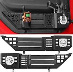 lot 6309 image: VEILS Front Door Storage Box for Jeep Wrangler JL JLU 4XE (2018-2025) & Gladiator JT (2020-2025) Accessories, Fits ManualPower Seats, Heavy-Duty Metal Door Pockets Organizer 2PCS, Black