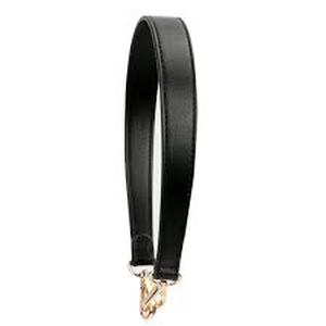 lot 6324 image: Flat Grain Leather Replacement Straps for Handbags Purse Straps Replacement Crossbody Gunblack Clasps Women Purse Making 14.17(36CM) Long Black