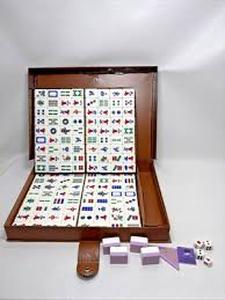 lot 6326 image: Mah-Jongg Game Set in Crocodile Pattern Case