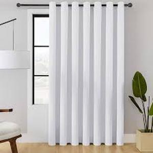 lot 6340 image: ChrisDowa Room Divider Curtain 84 Inches Long, Wide Blackout Sliding Door Curtain for Bedroom, Room Darkening Privacy Window Curtain for Patio Door (1 Panel Set, Greyish White, 100 x 84 Inch)