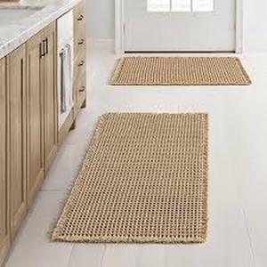 lot 6341 image: MIULEE Set of 2 Waffle Bathroom Rugs, Boho Bath Rugs Non Slip Washable, Super Absorbent Bath Mats, Ultra Soft Rubber Backed Shower Mats for Bathroom Floor, Tub, Sage Green, 17x2418x30