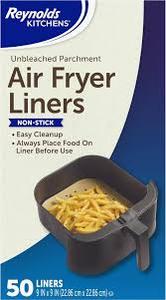 lot 6356 image: Reynolds Kitchens Air Fryer Liners Disposable, Unbleached Parchment Paper Sheets, 50 Count