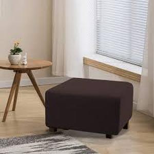lot 6368 image: Flamingo P Stretch Ottoman Slipcover Folding Storage Stool Furniture Protector Soft Rectangle Slipcover with Elastic Bottom Removable Washable (Large, Chocolate Brown)