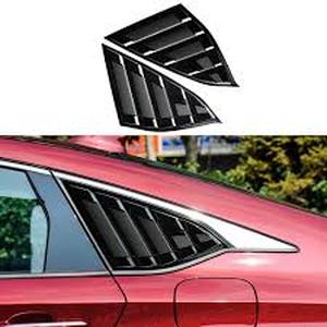 lot 6375 image: DLOVEG Rear Side Window Louvers Compatible for Honda Accord 2022 2021 2020 2019 2018 Accesories Sport Style Air Vent Cover (Bright Black)