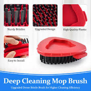 lot 6385 image: DLAIMI Mop Handle Replacement for Ocedar, 4 Section 30 to 58 Extendable Length Mop Stick for Ocedar Spin Mops Refills and Brooms Floor Cleaning, Include Base and Scrub Brush