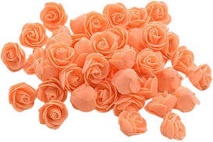 lot 6387 image: SITUMEIZI 100 Pcs 1.3 inches Mini Orange Roses Head Fall Orange Roses Artificial Flowers for Home DIY Flower Wall Mothers Day Party Birthday Decor