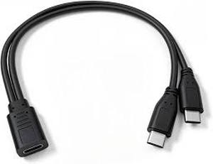 lot 6392 image: Copnacx USB-C 2-in-1 Splitter Charge Cable, USB Type C Female to 2 USB-C Male Charging Y Cable