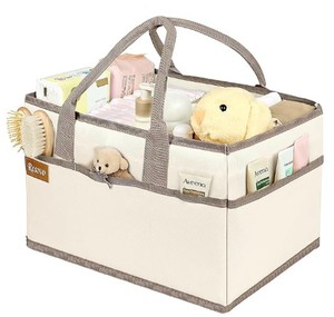 lot 11901 image: Resovo Baby Diaper Caddy Organizer with Handle, Baby Shower Gifts Basket, Nursery Storage Organizer for Newborn, Newborn Essentials Registry Must Have, Portable Car Caddy Organizer for Diapers