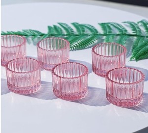 lot 10059 image: VOHO Pink Candle Holders for Girl Birthday Gifts, 12pcs Tealight Candle Holder for Centerpiece Table Decorations, Glass Candle Holder for Votive Candles & Tea Lights Candles