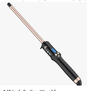 lot 11863 image: 12 Inch Curling Wand for Short&Long Hair,Dual Voltage Small Wand Curling Iron for Tight Curls, Extral Long Hair Curling Iron with Tourmaline Ceramic,10 Adjustable Temp
