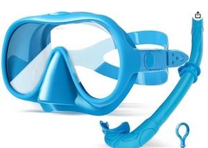 lot 12194 image: NARUTOO Snorkel Set Adults, Fashionable Macaron Colors Frameless Snorkeling Mask, Ultra Wide View Anti-Fog Snorkel Mask Set, Portable Professional Diving Snorkeling Set (Dark Blue)