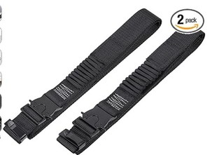 lot 12213 image: TRAVELY Luggage Straps - Particularly conspicuous & Secure - Incl. 2 Name Tags - Luggage Strap Ideal crosswise - Set of 2