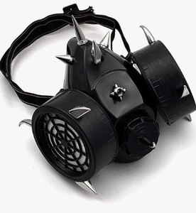 lot 12216 image: Steampunk Spike Gothic Japanese Cosplay Masuqes Gas Mask Respirator #102 Black