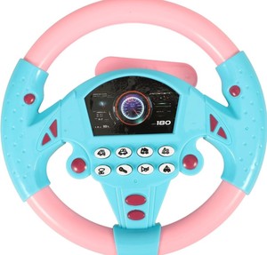 lot 12217 image: Lausixy Steering Wheel Toy, Simulated Driving Controller with Light and Music, Electric Early Learning Educational Sounding Toy Pretend Driving Seat Toys (Pink)