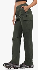 lot 12221 image: Moosehill Womens-Hiking-Pants-Cargo-Quick-Dry-Stretch-Lightweight Work Outdoor Pants with 5 Deep Pockets (Black, 10, 31in)