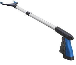 lot 12223 image: FitPlus 2024 Upgrade PowerGrip T9, Grabber Reacher Tool, Wide Jaw, Foldable, Steel Cable, with 96 Grip Points for Firm Grip, 32 with Magnet (Black, 32 Inch)