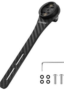lot 12232 image: Ravemen Integrated Handlebars Out Front Mount Compatible with Garmin Cycling GPS Computer, Carbon Fiber Road Bike Mount Compatible with Action Camera, Hammerhead Karoo, COOSPO, iGPSPORT