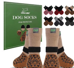 lot 12233 image: EXPAWLORER Anti Slip Dog Socks to Prevent Licking Paws, Dog Shoes for Hot Pavement, Dog Booties for Small Medium Large Senior Dogs, Traction Control Boots & Paw Protectors for Hardwood Floors