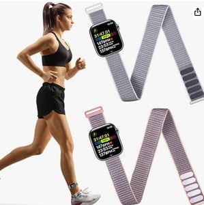 lot 12236 image: 2 Pack AnkleArm Band Compatible with Apple Watch 49mm 46mm 45mm 44mm 42mm 41mm 40mm 38mm, Breathable Nylon Armband for IWatch SE Ultra Series 11 10 9 8 7 6 5 4 3 2 1, Ankle Strap for Women Men