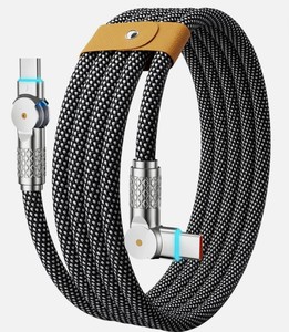 lot 12244 image: Haiteron 240W USB C to USB C Cable 10FT,180°Rotation Long USB C Cable Fast Charging, USB 2.0 Nylon Braided Type C Charger Cord for iPhone 171615,MacBook,iPad ��