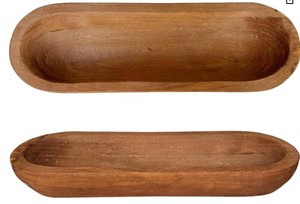 lot 12246 image: Phinicco 16 Long Wood Dough Bowl 16 x 5 x 2in Hand Carved Wooden Dough Bowls for Decor Wood Dough Bowls Decorative Wooden Dough Fruits Bowl for Table Centerpiece Lightweight
