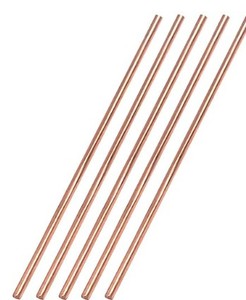 lot 12250 image: Euogeudel 10PCS Pure Copper Round Rod Length 15.7 Dia 14 for grounding, Gardening, and Crafts etc. (Missing One)